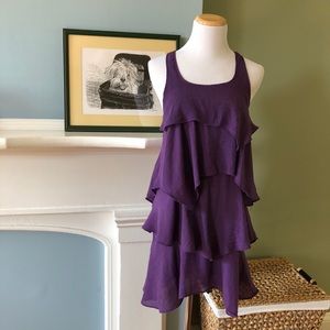 SIS SIS Purple Sleeveless Cascade Dress